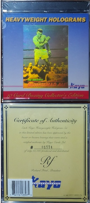 Kayo 1992 “Heavyweight Holograms”  Boxing Cards Collector’s Edition $25.00
